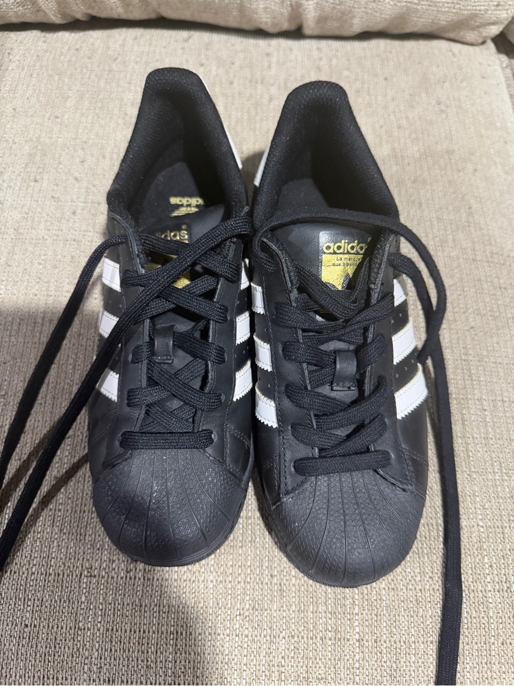 adidas Black Sneakers with White Three Stripes